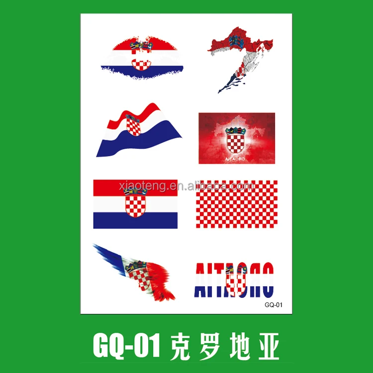 

2018 World Cup National Flags Tattoo, Fashionable Temporary Flags Tattoo Face Body Sticker for Soccer Fans