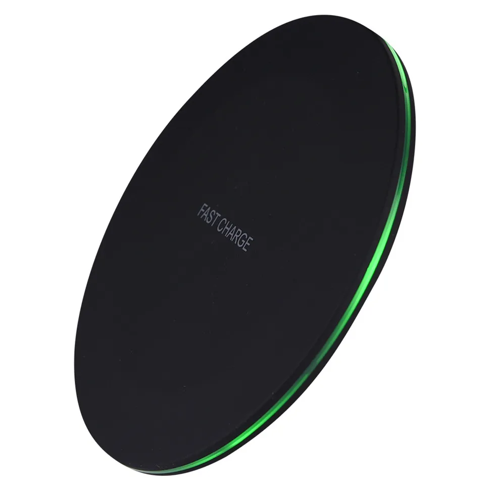 

New arrival Ultra-thin LED Light Fast Wireless Charger, 10W Charging Pad for iPhone Xs MAX for Samsung S9 and Qi-Enabled Phones, Black;white