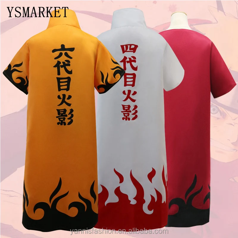 

Hot Anime Naruto Cosplay Cloaks Fourth Yondaime Hokage Namikaze Minato Uniform Sixth Hokage Kakashi Men Capes for Halloween E564