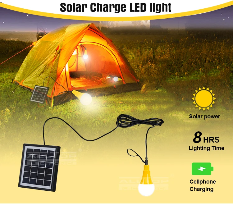 High quality CE ROHS usb rechargeable outdoor 5w led solar garden bulb light