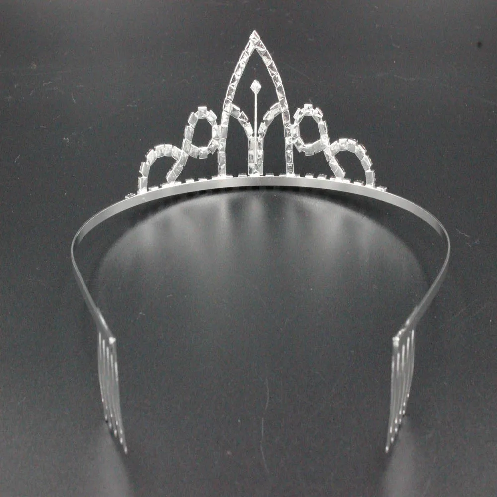 New Arrived Fashion Rhinestone Crystal Silver Plated Princess Tiara
