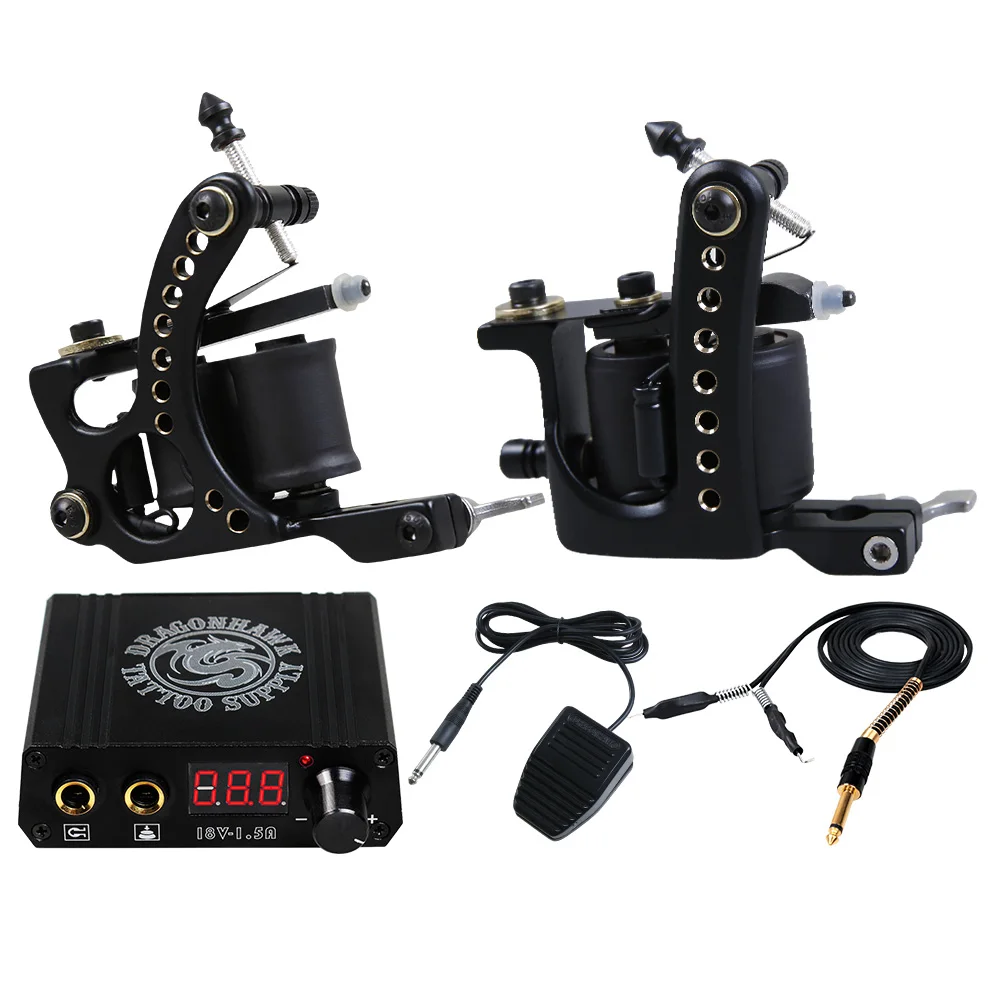 

dragonhawk Tattoo Machine Kits coil tatoo machine tattoo gun, Black