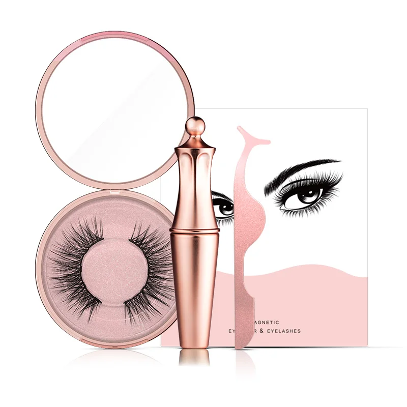 

magnetic eyeliner and 5 magnets eyelash private logo, Black