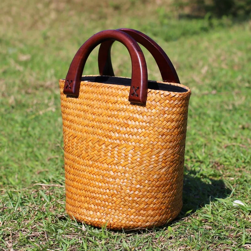 

2017 Fashion retro women's handbag leisure travel beach bucket bag