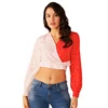 Oem Professional Factory Latest Design Dot Printed Long Sleeve Asymmetric Spring Blouse Top