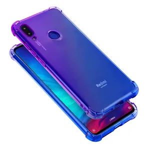 For Xiaomi Redmi Note 7 Case Gradient Color Shockproof Airbag Reinforced Corners Bumper Soft TPU Phone Case Cover