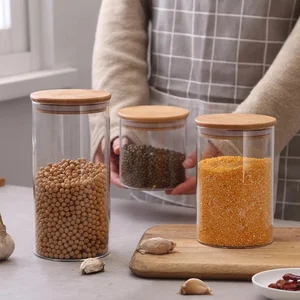 Image of 32oz 16oz 8oz 4oz 2oz 1oz Glass Jars with Caps