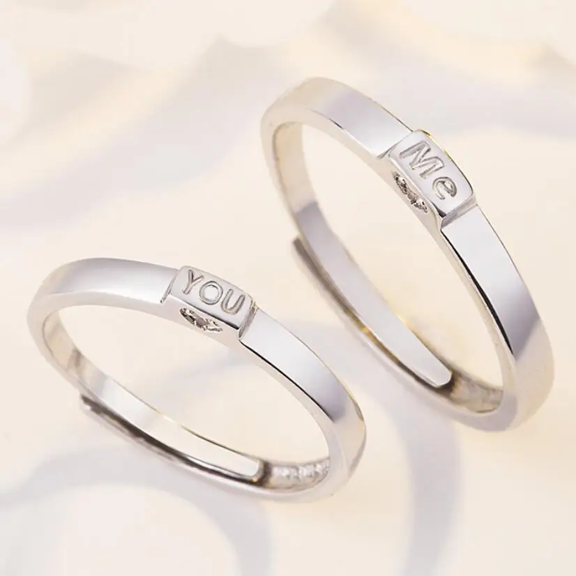 

Fashion simple creative YOU&ME you and my couple open the adjustment ring