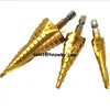 3 Pcs / Lot HSS Steel Large Step Cone Drill Titanium Coated Metal Cutting Tool Set 4-12 / 20 / 32mm Hole Cutter