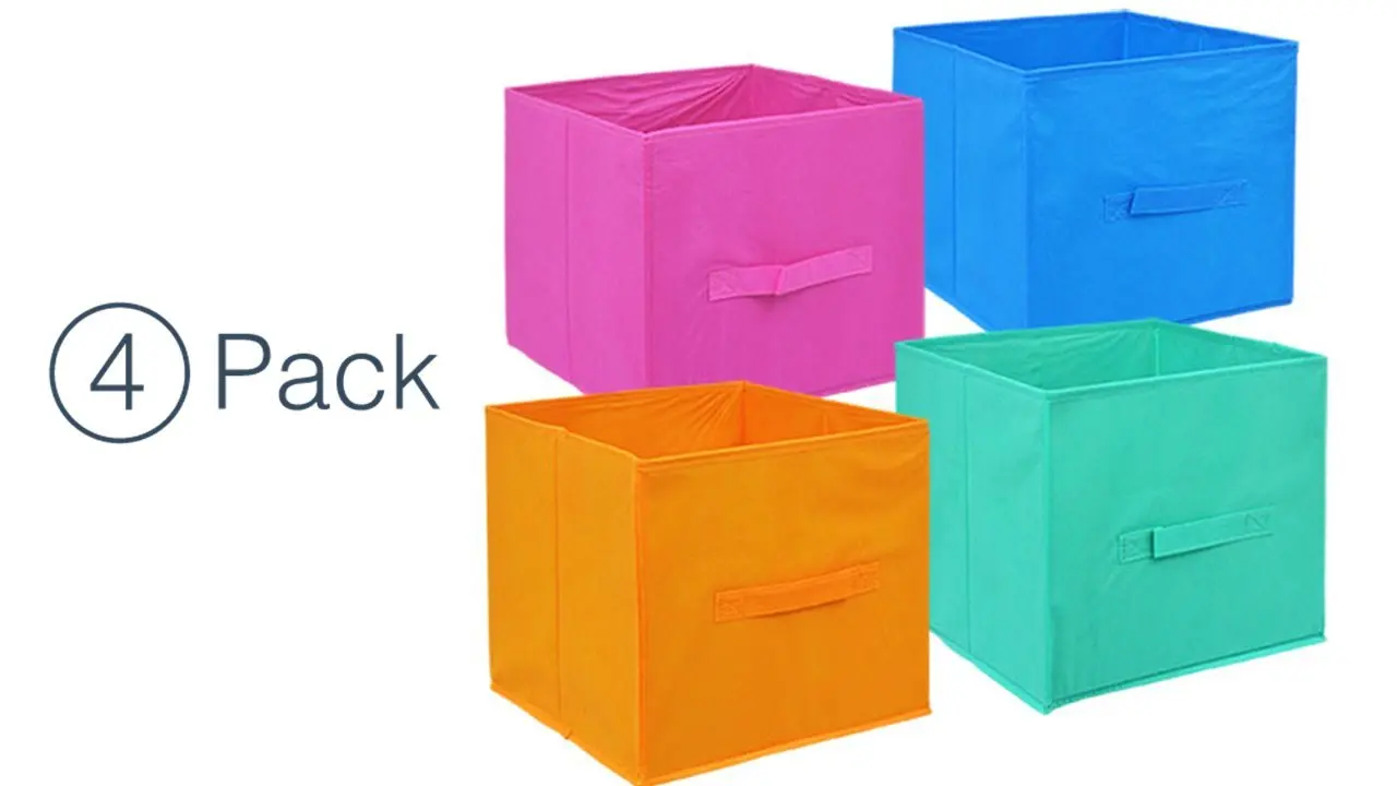 colored storage bins