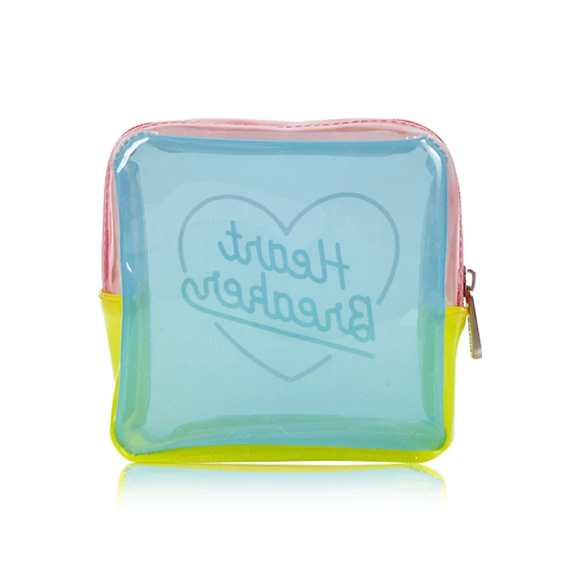 
New Arrival Customized Colorful PVC cosmetic bag logo printing jelly makeup artist bag 