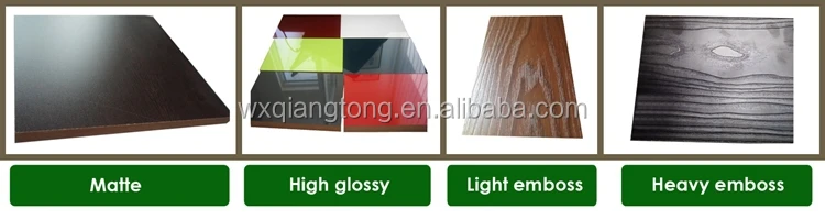 melamine laminated furniture boards by short cycle hot press line