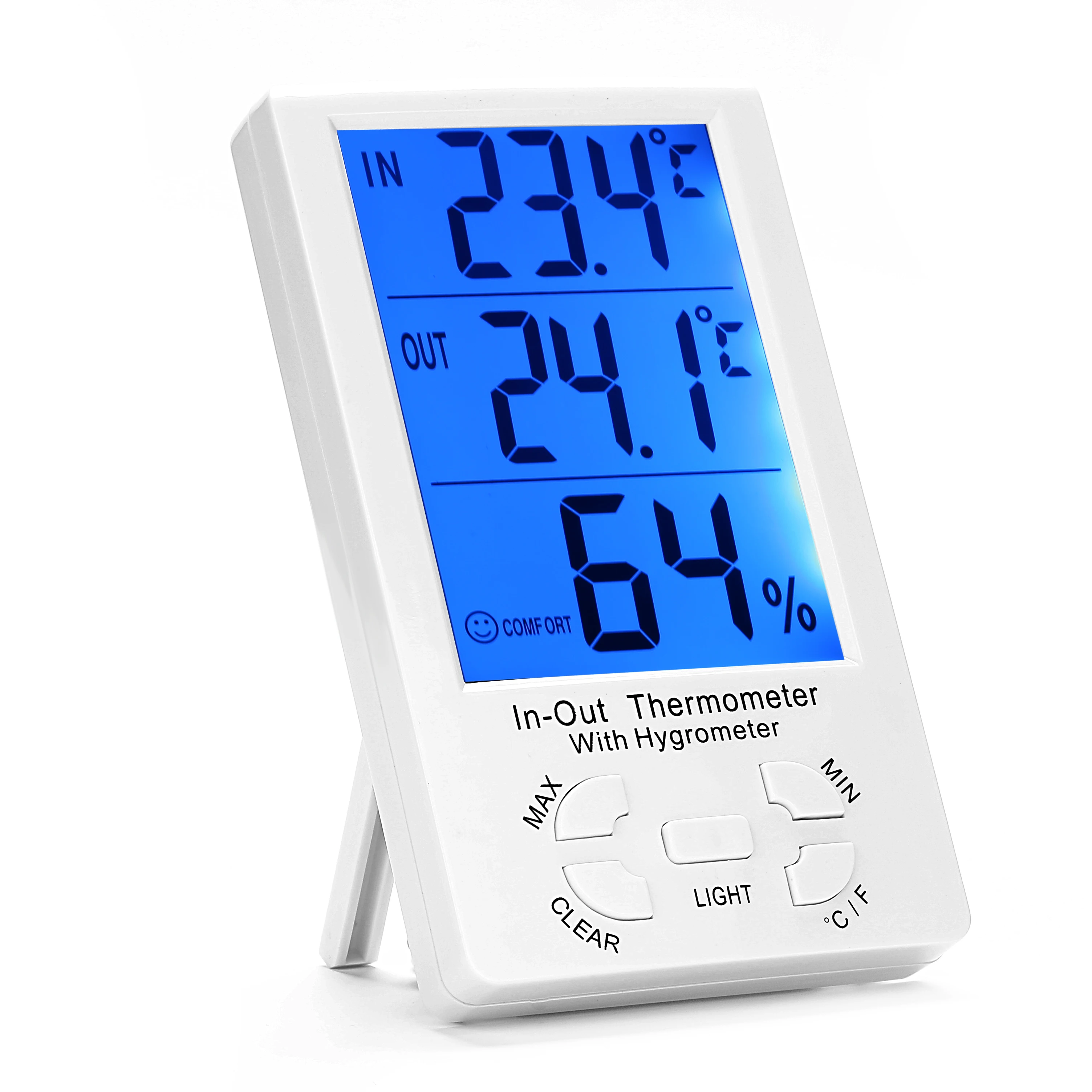 

Backlight Digital Hygrometer temperature meter Probe Max Min Indoor Outdoor Hydroponic Thermometer humidity meter climate