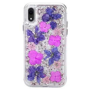 Sparkly 3D Dried Flower iPhone X XS Mobile Cover