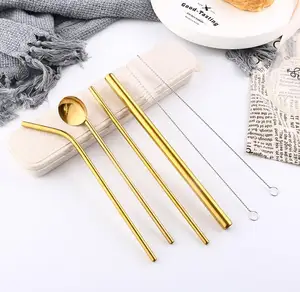FDA-Approved Stainless Steel Straws Stainless Steel Drinking Straws Reusable Replacement e-co friendly Metal Straws