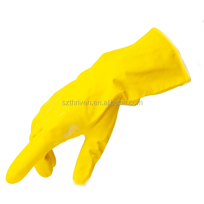 yellow plastic gloves