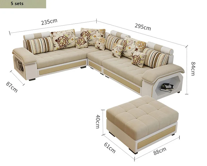 Foshan Furniture Modernos E Luxuosos Sectional Couch Covers U Shape 7