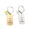 Initial Letter Keychain A Stainless Steel Plated Alphabet Charm I love you asshole Key Chain Boyfriend Girlfriend Gift Jewelry