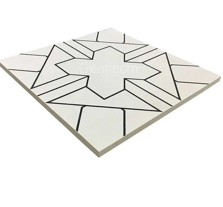 Simple Style Interior 20*20cm Black Mix White Pattern Wall Tile Ceramic