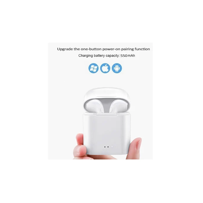 

Low Price i7s TWS Mini Wireless Bluetooth Earphone 2 Stereo Earbuds With Charging Box Mic For Iphone Xiaomi All Smart Phone air, N/a