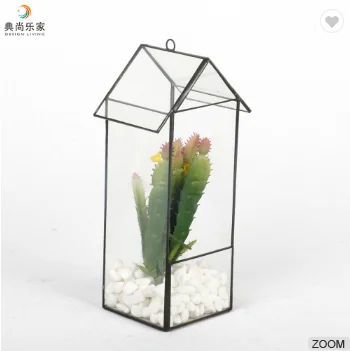 Indoor Mini Garden Greenhouse Copper Glass Terrarium Containers House for Plants