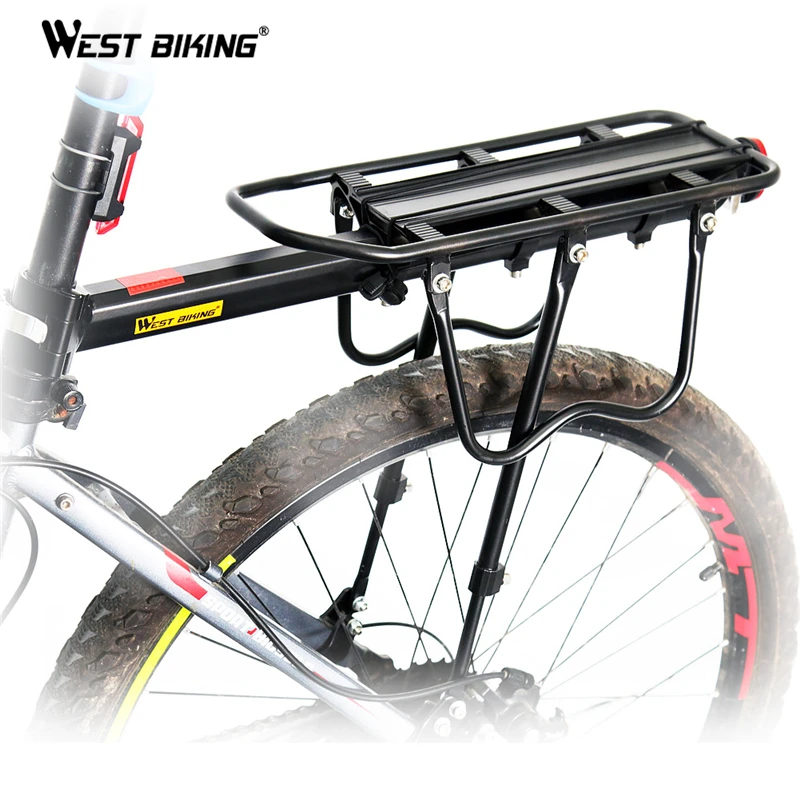 

WEST BIKING Bike Racks Luggage Cycling Accessories Equipment Stand Footstock V Brake Disc Kickstand Mountain Bicycle Rear Rack, Black