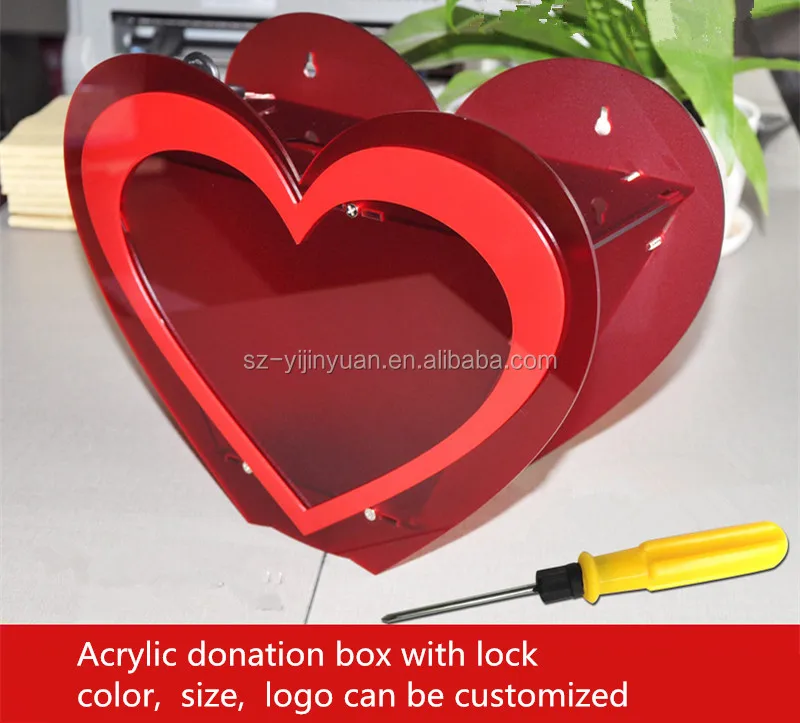 Clear Acrylic Donation Box With Lock & Key Cube Acrylic Suggestion