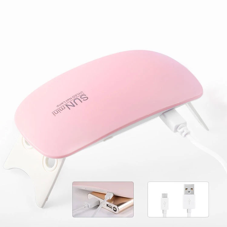 

FREE SHIPPING Foldable Sensor Nail Dryer Portable USB Cable 6W Power Mouse Mini UV Led Nail Lamp For Curing Gel Polish, Pink, white