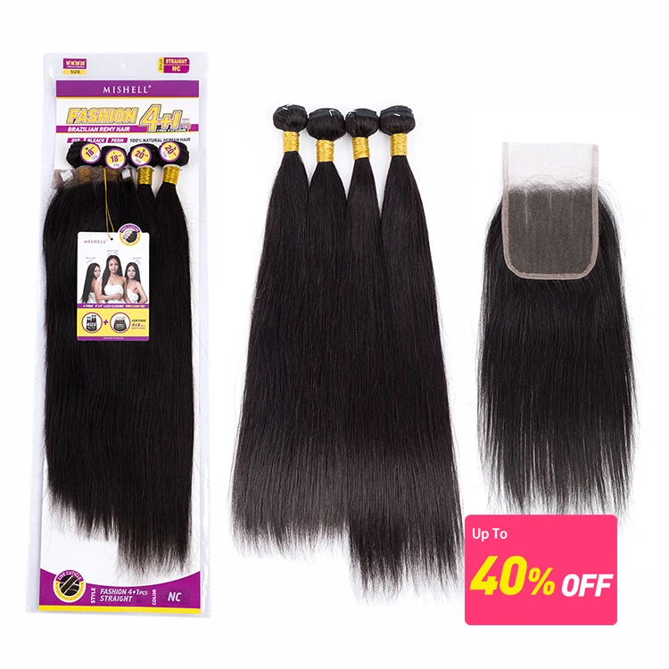 

8 A Grade virgin hair 4+1 100% STW brazilian human hair Mink bundle, Natural color weave wig