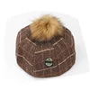 100% Polyester Customized Kids Fedora Winter Hats With Pom Pom