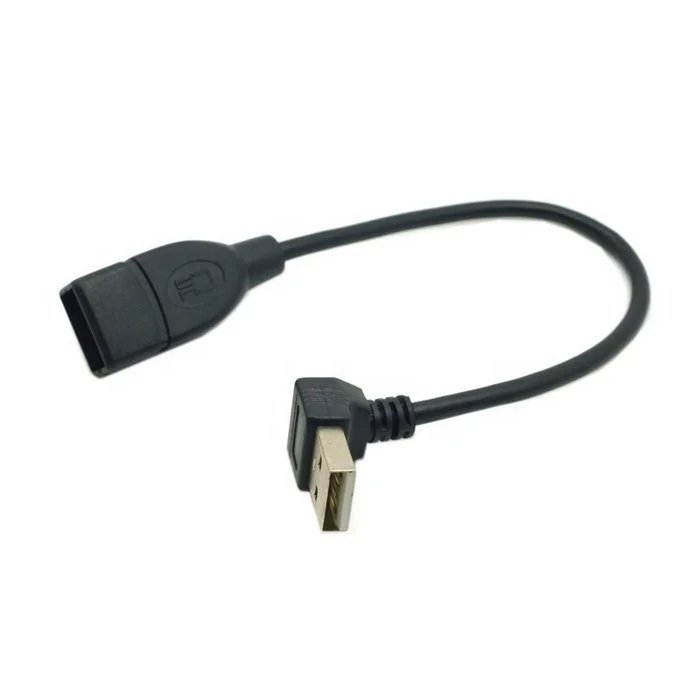 

USB 2.0 A Male to Female 90 Angled Extension Adaptor cable USB2.0 male to female down, Black