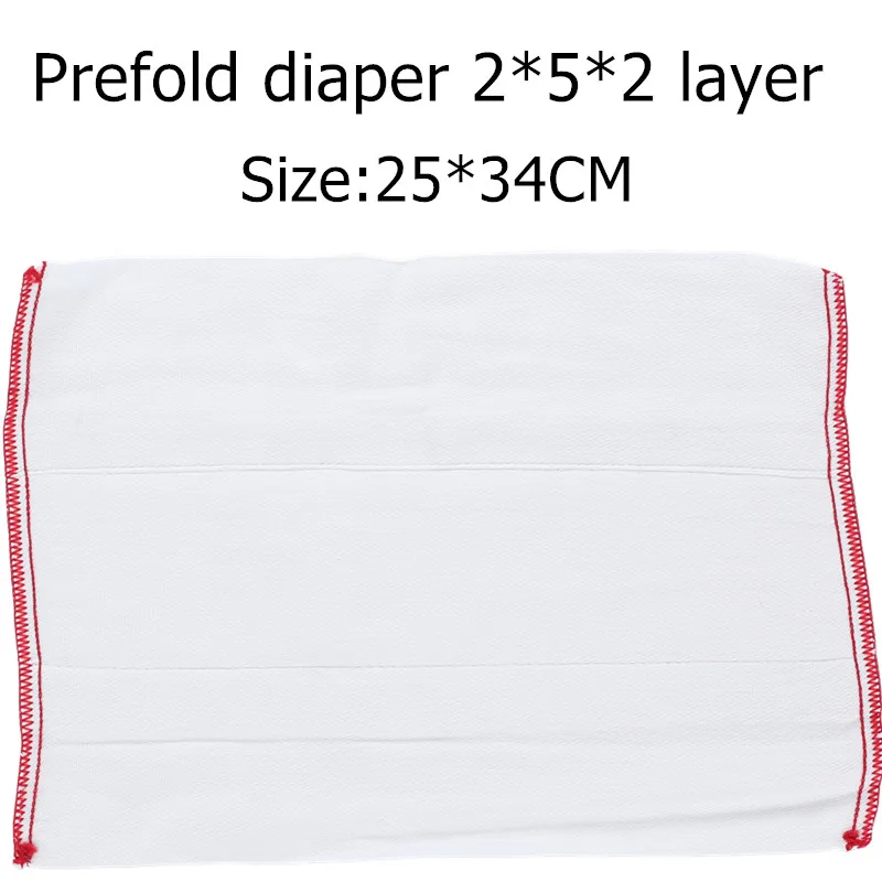 10PCS 2X5X2 Layers Reusable Cotton Gauze Prefold Cloth Diaper Super Absorbent Wholesale selling