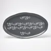 15inch Irregular Stoneware Oval Plate, Solid Color with Decal