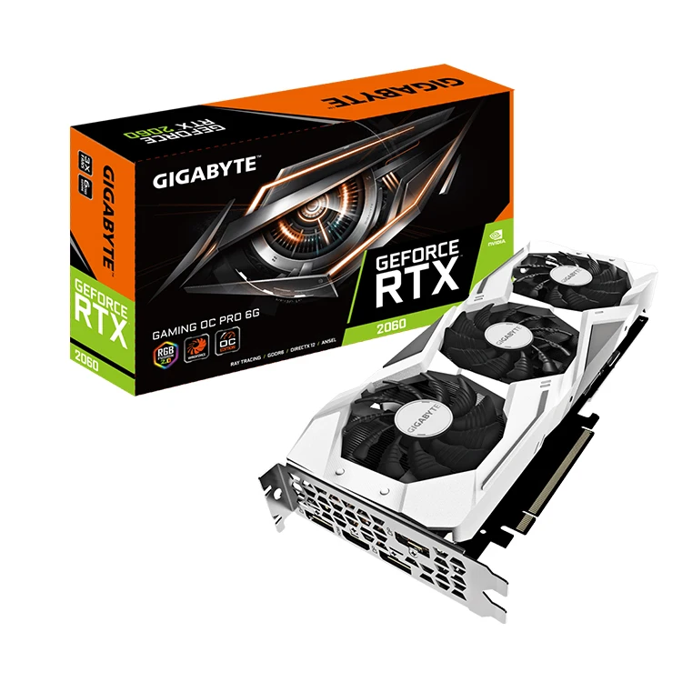 

GIGABYTE New Original NVIDIA RTX 2060 OC PRO WHITE 6G GDDR6 192 bit Gaming Graphics Card Used