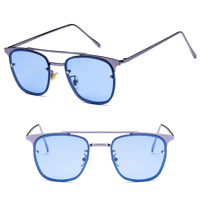 

DLL8576 Metal Square Retro Ocean Jelly Color Lens Fashion Sunglasses
