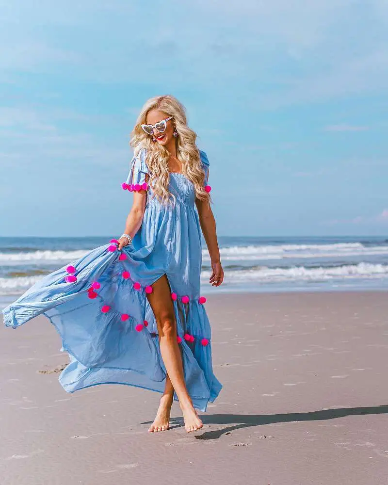 

CY-525 2019 new fashion women's maxi long dresses solid color beach dresses with round tassels decorated vintage dress, Picture shown, 5 floral patterns you can choose