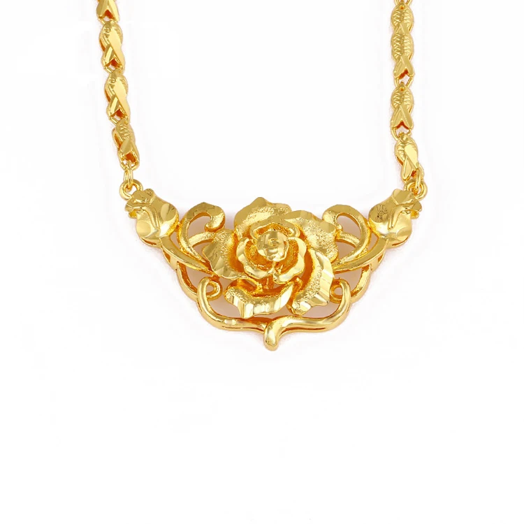 

Xuping gold 24K elegant original design rose necklace for women