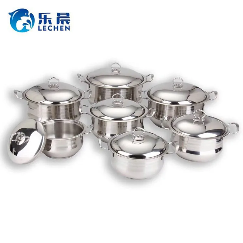 

Double Bottom Cooking Pot Set Stainless Steel Cooking Pot Cookware Set 7 Pieces with Magnetic Kitchen Poe Set