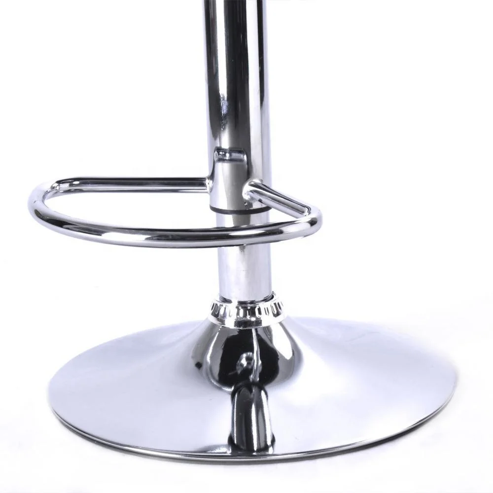 
Adjustable Bar Stools PU Leather Barstools Swivel Pub Chairs Black 