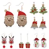 2019 Fabric Christmas Earrings 1Pair Fashion Santa Claus Christmas Tree Stud Earrings Women Ear Studs New Year Gift Female