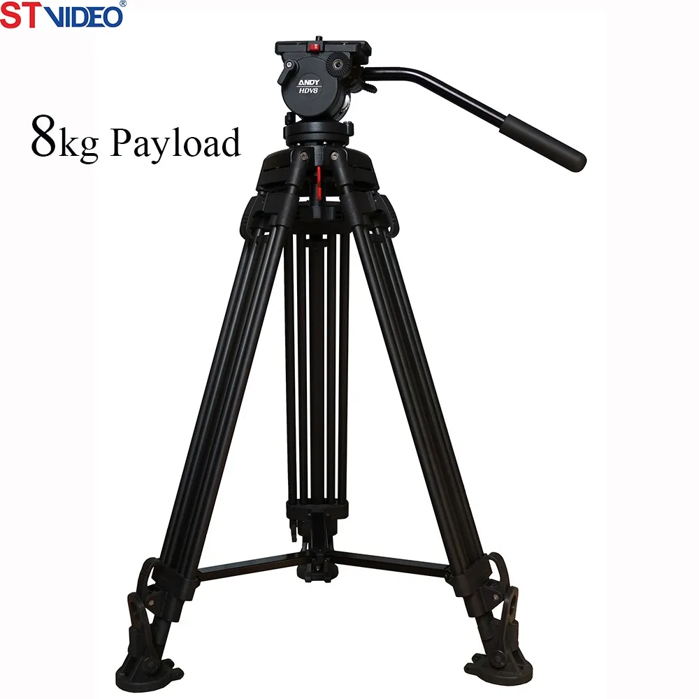 Professional Camera Tripods 350kg Payload,Fluid Head Tripod Kit