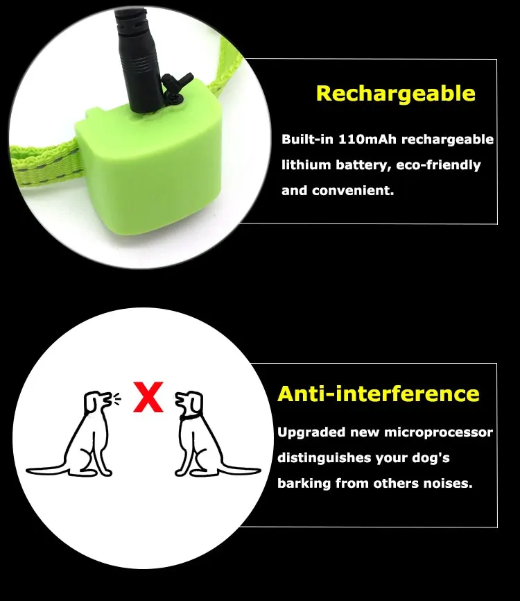 2019 New NO SHOCK Training Collar Rechargeable Electric Beep Vibration Dog Bark Collar