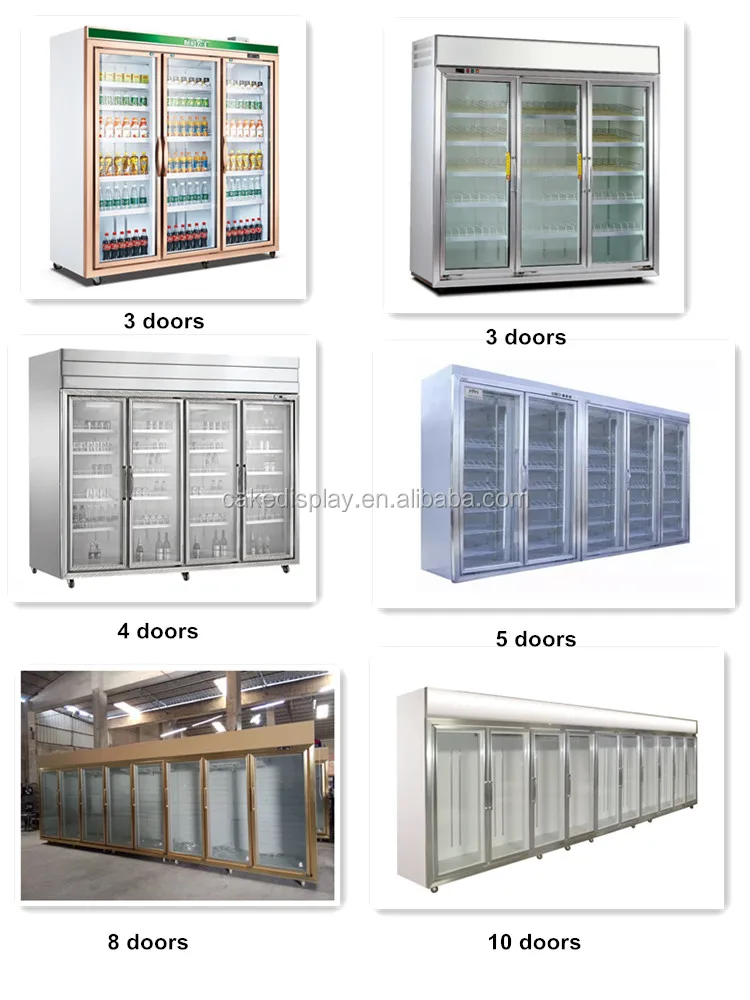 New Design 4 Glass Door Walk In Display Cooler Chamber View Walk