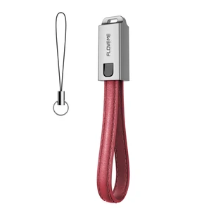 FLOVEME 14CM Leather Key Chain USB Cable iPhone