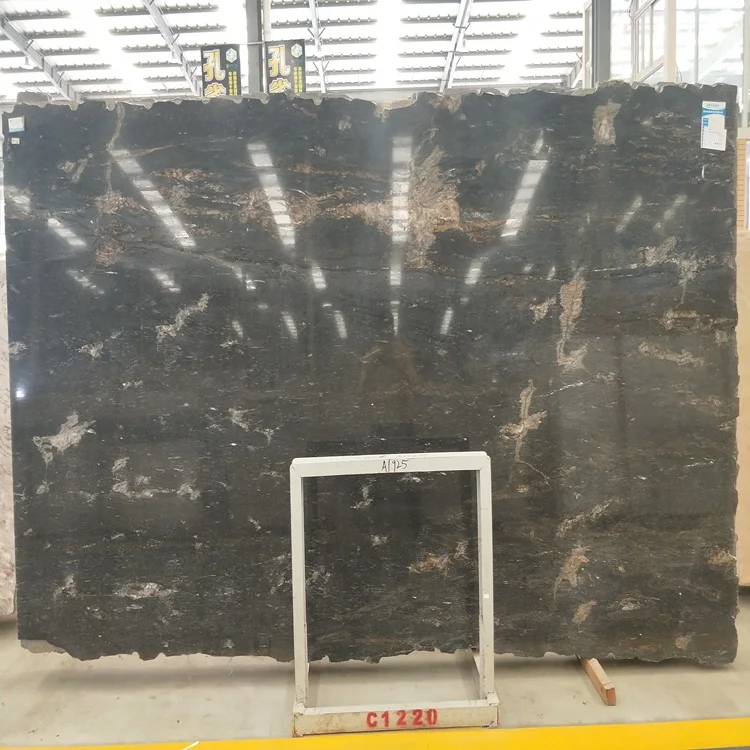 Brazilian Gold Veins Titanium Black Granite Slab Price Buy