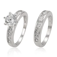 

12870 simple diamond white gold rings design for couples, images wedding set engagement ring, jewellery in silver color