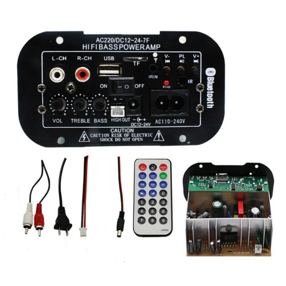 Multi-Functional Car Bluetooth Amplifier HiFi Bass Power AMP Stereo Digital Amplifier USB TF Remote for Car Home Accessories 