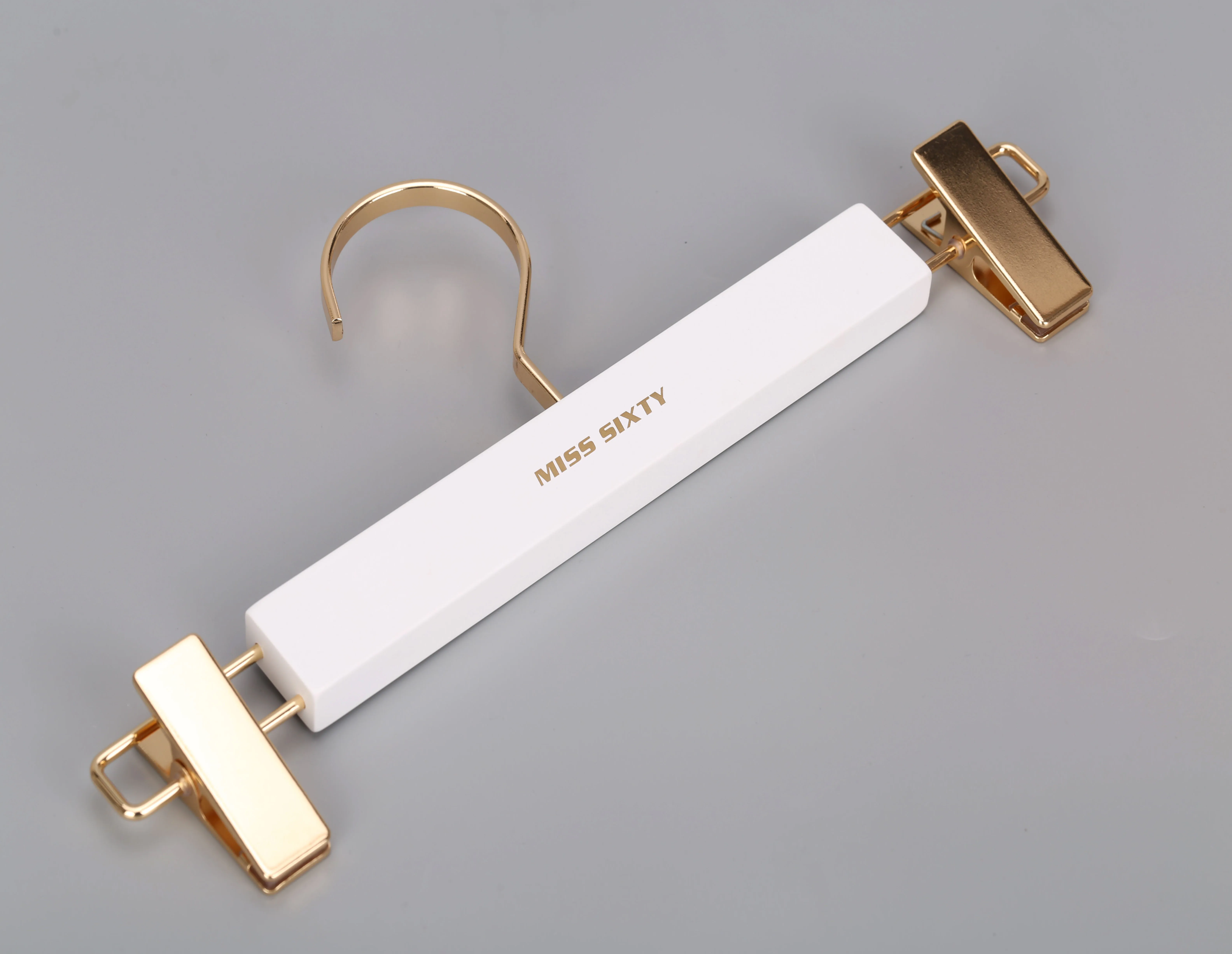 Bespoke High Quality Luxury White Wood Coat Hanger With Gold Hook Buy