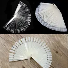 2016 hot sale False Clear Nail Art Tips Board Sticks Polish Display Fan Practice Tool 50pcs