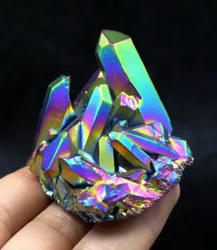 Light Aura Quartz Crystal Titanium Bismuth Silicon Cluster
